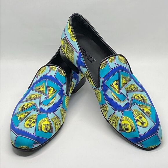 Versace Masks Print Silk Twill Loafer size 43/us size 10 - Picture 5 of 13